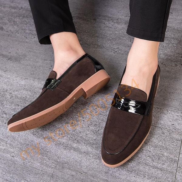 

dress shoes fashion derby men formal sneakers slip-on male brogue footwear oxfords business party evening big size 38-47, Black