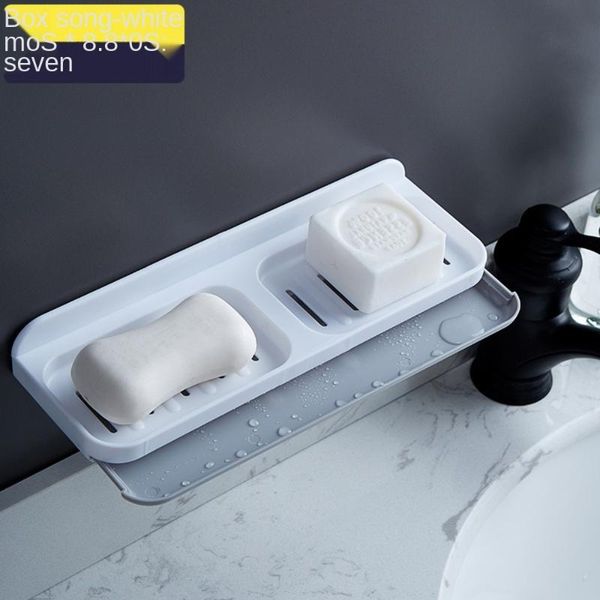 

bath accessory set holes wall mounted double layer soap box without creative household toilet drain large