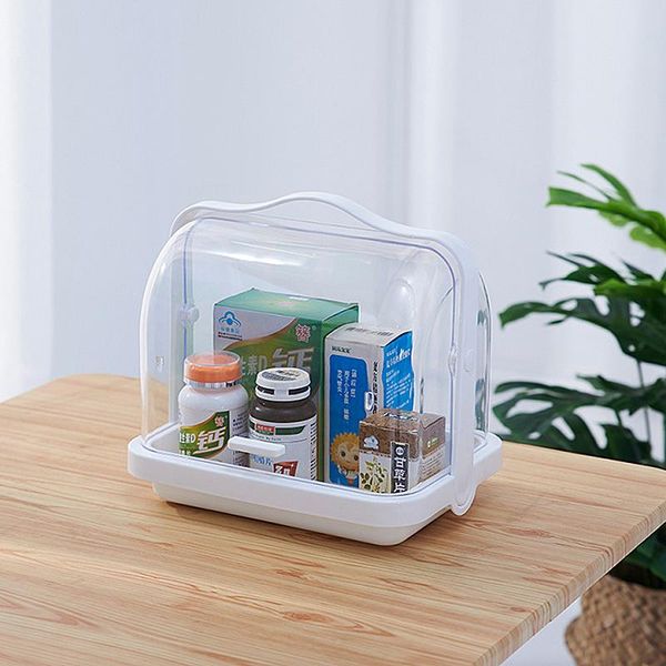 

storage bottles & jars makeup organizer modern waterproof dustproof cosmetic display boxes case food organization with handle on counte