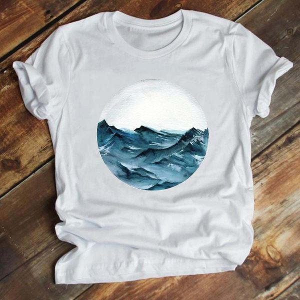 

women's t-shirt women clothing watercolor trend style 90s cute cartoon summer fashion clothes print tshirt female tee graphic, White