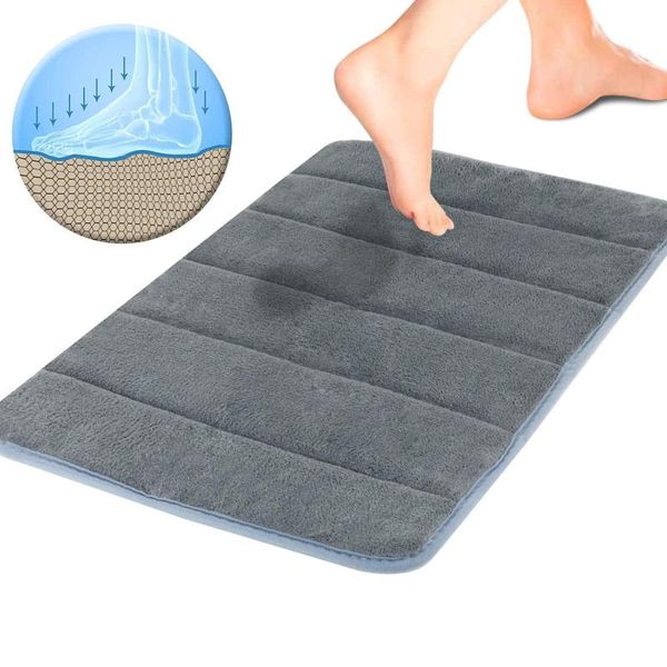

bath mats home mat non-slip bathroom carpet soft coral fleece memory foam rug kitchen toilet floor decor door way feet #bl5