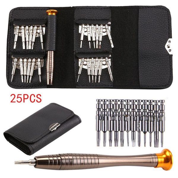 

professional drill bits 25 in 1 screwdriver repair tool kit torx wallet utility set for phone hand tools with leather pouch