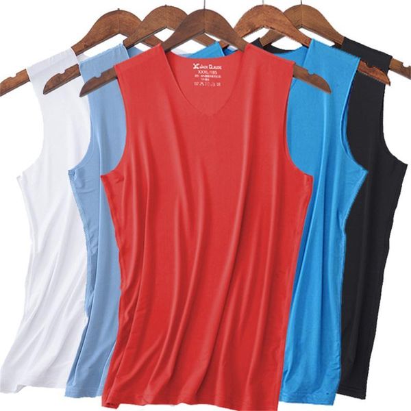 

men' tank 5pcs men underwear quick drying mens undershirt shirts male bodyshaper fitness wrestling singlets ice silk big size, White;black