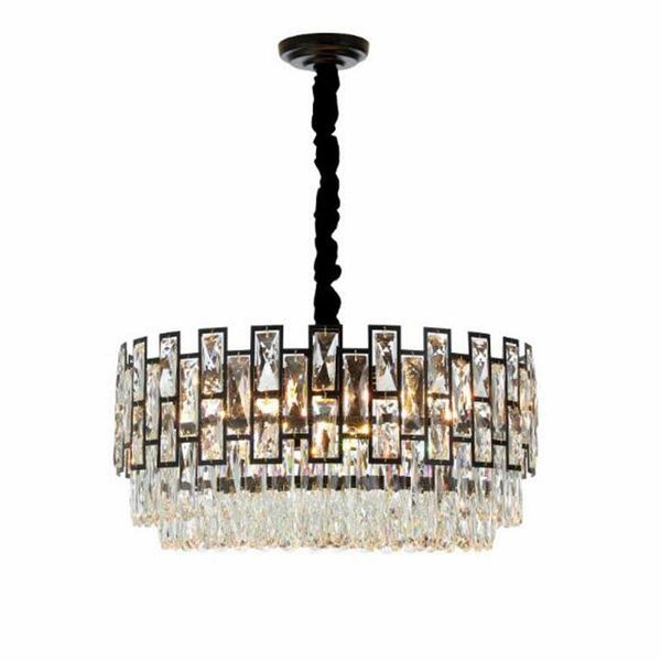 

chandeliers american modern crystal chandelier lighting round black design led lamps for bedroom living room kitchen
