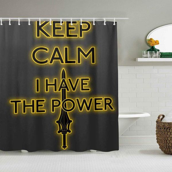 

shower curtain keep calm have the power heman print waterproof bath liners hooks included -bathroom decorative ideas polyester