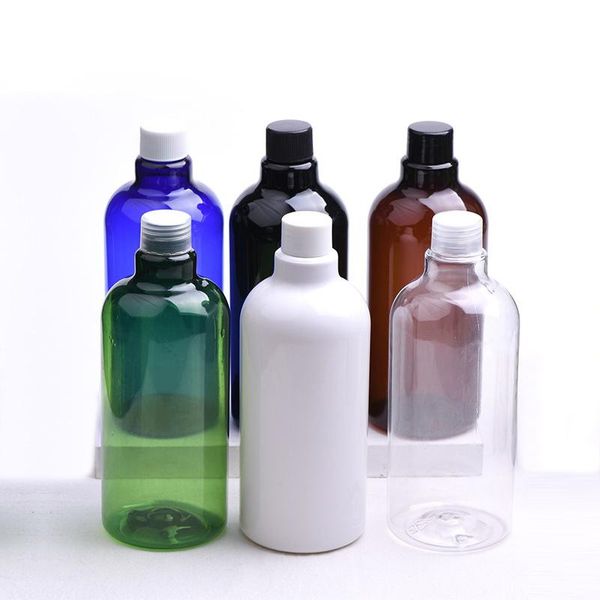 

12pcs 500ml white black amber empty cosmetic packaging shampoo liquid soap bottles,clear container with screw lid pet bottle storage bottles