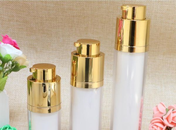 

storage bottles & jars 100pcs 15ml 30ml 50ml gold silver rotary airless perfume pump bottle emulsion lotion fragrance containers vacuum sn10