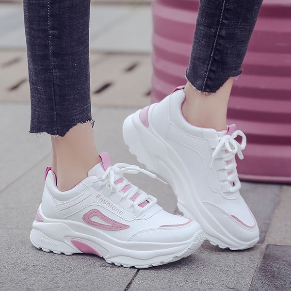 

dress shoes female leather shoes, casual shoes with white platform, shoelaces, for spring, summer, , vcfq, Black