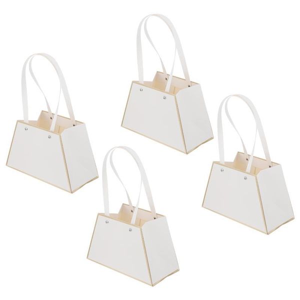 

4pcs flower bouquet gift bags paper florist plant with handles wrap