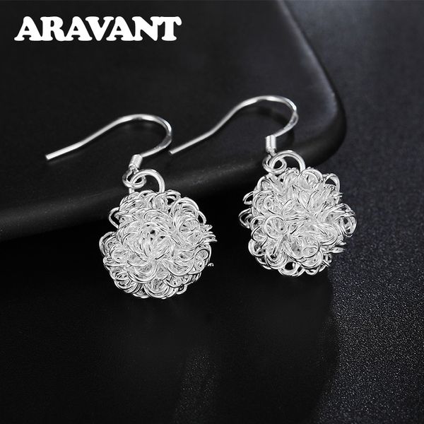 

silver 925 jewelry earring women fashion tennis balls drop earrings