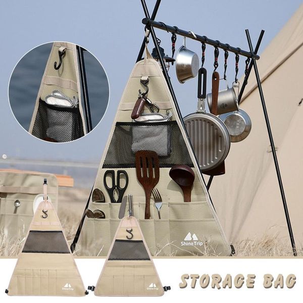 

hanging outdoor camping storage bag tableware supplies triangles organizer bags