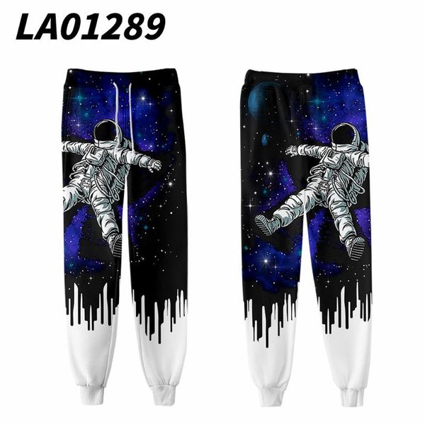 

men's pants jogger men women streetwear cargo trousers casual astronuat print, Black