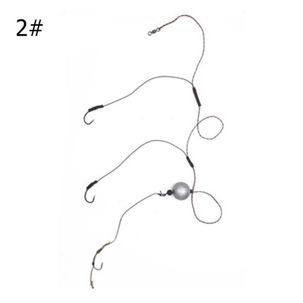 

fishing hooks rig string hook set sinkers lead lure ready swivel tied water