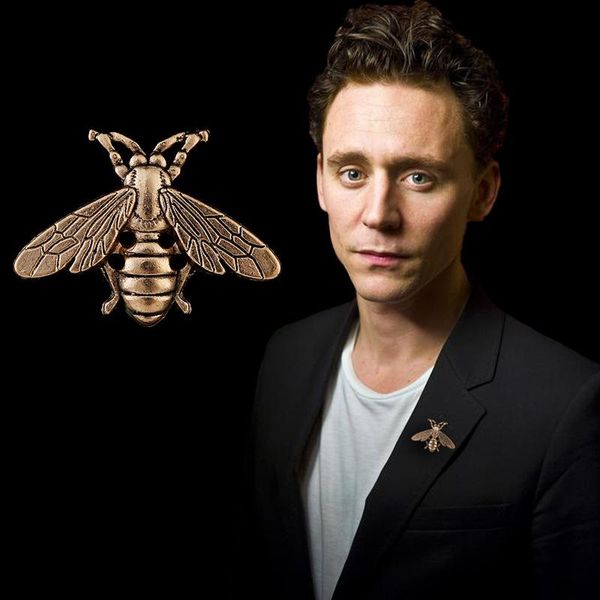 

pins, brooches vintage cute insect bee brooch pin metal needle fashion shirt suit collar lapel pins christmas jewelry for men women accessor, Gray