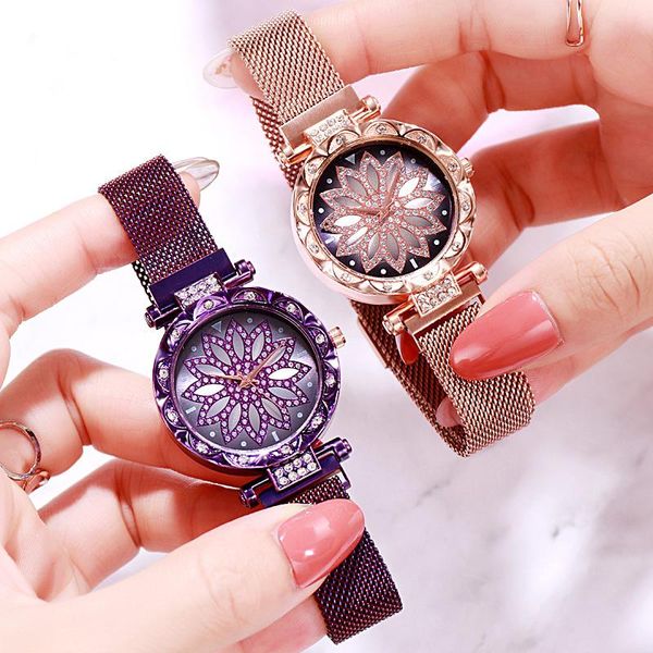 

wristwatches 2021 montre femme fashion ladies magnet steel belt women watches casual female quartz watch relogio feminino, Slivery;brown