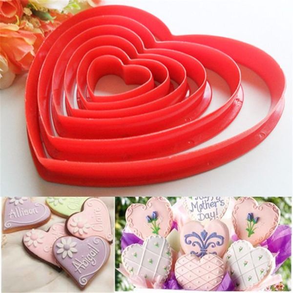 

baking moulds heart shaped plastic cake mold cookie cutter biscuit stamp fondant sugar craft pastry decorating tools diy