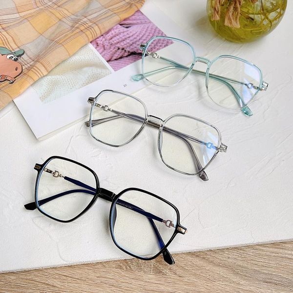 

fashion sunglasses frames black beige anti-blue light computer eyewear for women vintage brand big frame clear cat eye eyeglasses men alloy