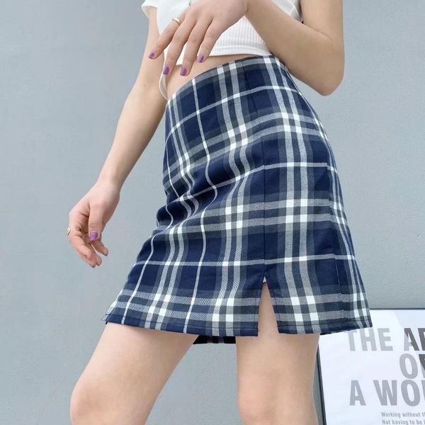 

skirts plaid mini women punk skirt, Black
