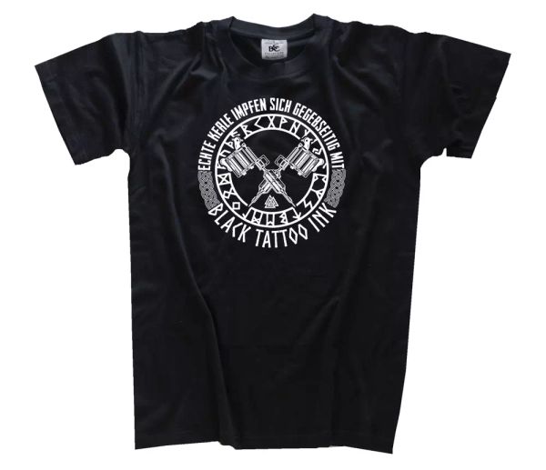 

real guys impfen self gegenseitig tattoo impfung t-shirt s-xxxl, White;black