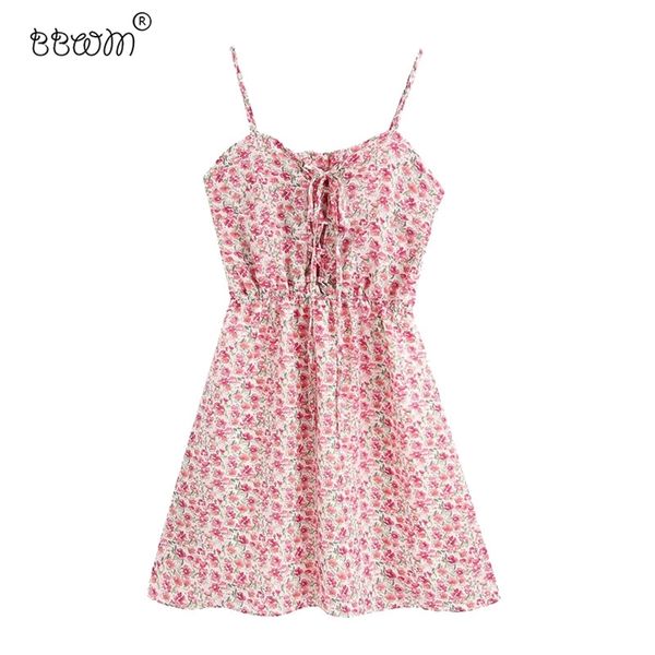 

women elegant stylish floral print lace-up mini dress vintage backless elastic with lining dresses female chic vestidos 210531, Black;gray