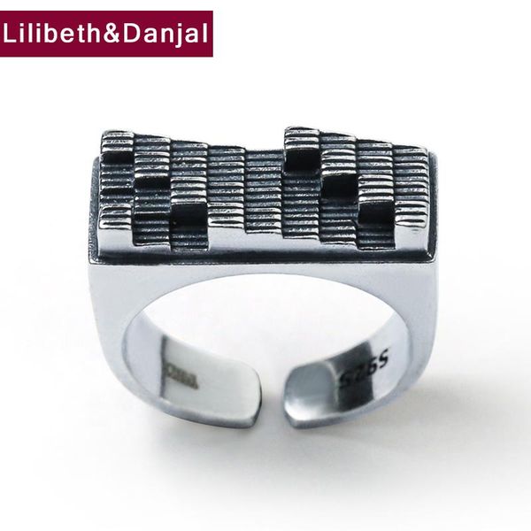

creative scale pure 925 sterling silver vintage men women adjustable ring jewelry 2021 designer bijoux femme r49 cluster rings, Golden;silver