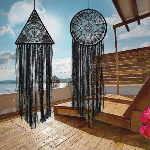 

big dream catcher aesthetic room decor nordic decoration black white wall hanging drop decorative objects & figurines