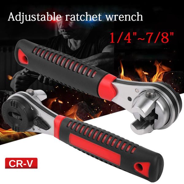 

hand tools adjustable ratchet wrench 6-22mm(1/4"-7/8") torque spanner with non-slip handle, plumbing pipe