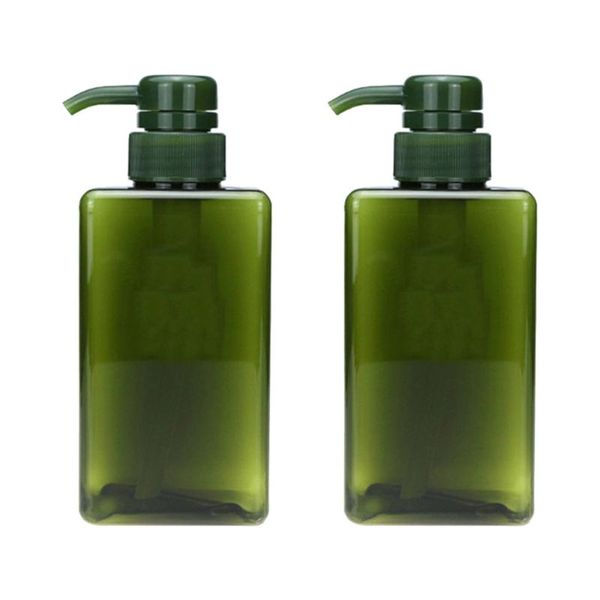

storage bottles & jars 2 pcs simple travel pump-bottle pet colored cosmetic lotion shampoo dispensers for outdoor liquid (green)