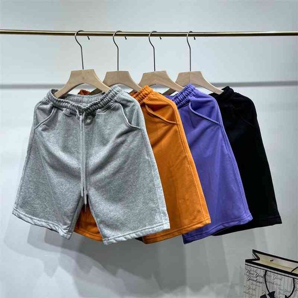 

summer couple ml + fashion sports shorts ny embroidery men's and women's cotton loop pants, White;black