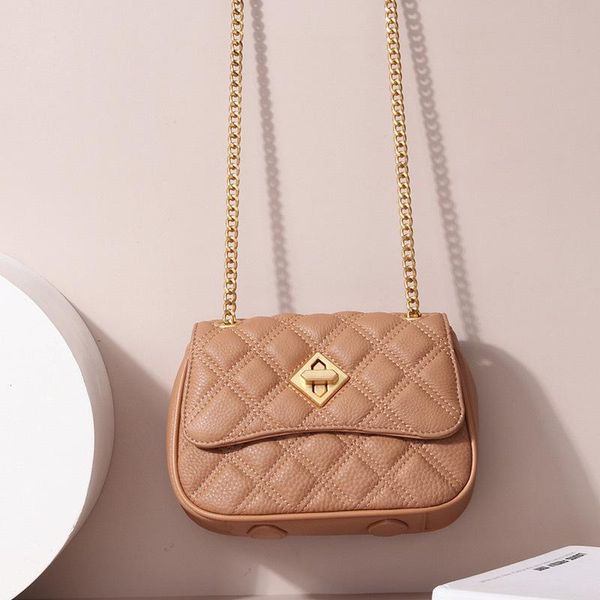 

small female 2021 fashion rhombus chain bag new leather handbag messenger shoulder
