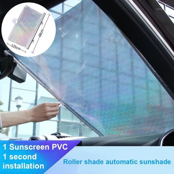 

car windshield sun shade automatic foldable retractable sunshades front window uv ray reflector for truck suv1