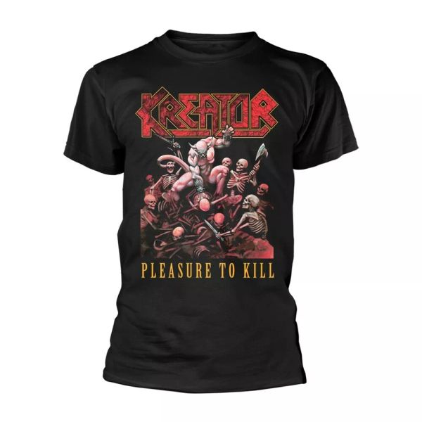 

kreator pleasure to kill licensed men t-shirt, White;black
