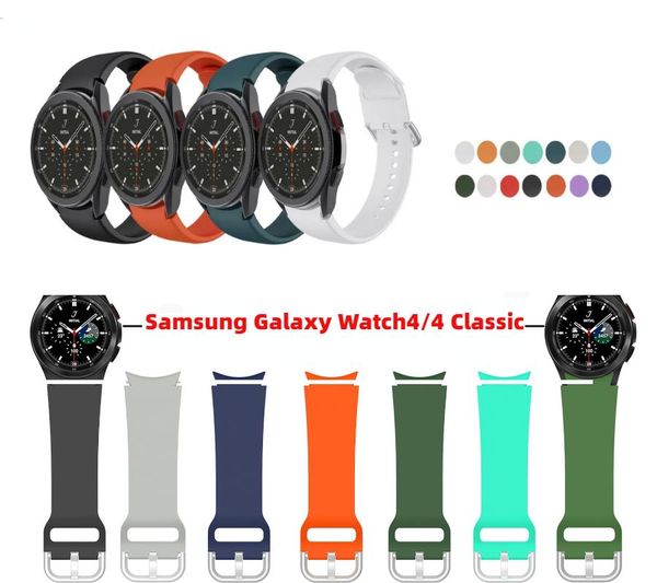

watch bands silicone strap for samsung galaxy 4 classic 46mm 42mm bracelet curved end 44/40mm smartwatch band, Black;brown
