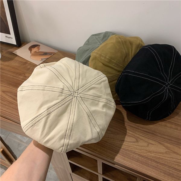 

beret women's summer thin and breathable british designer fashion, Blue;gray