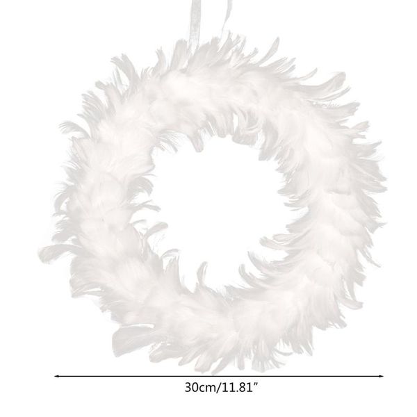 

decorative flowers & wreaths furnishingnice white feather wreath christmas day wedding party po props home decorations