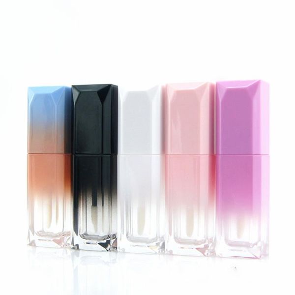 

storage bottles & jars 5ml gradient pink black white empty lip gloss tube square lipgloss packaging plastic lipglaze cosmetic container
