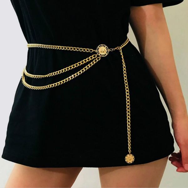 

women fashion belt hip high waist gold silver narrow metal chain chunky fringes crystal diamond belts, Black;brown