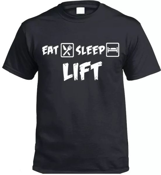 

eat sleep push up camiseta regalo levantamiento gimnasio regalo, White;black