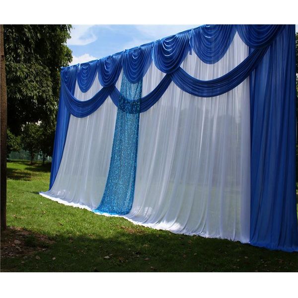 

party decoration wedding backdrop curtain with swags sequin event customized stage background silk drape for
