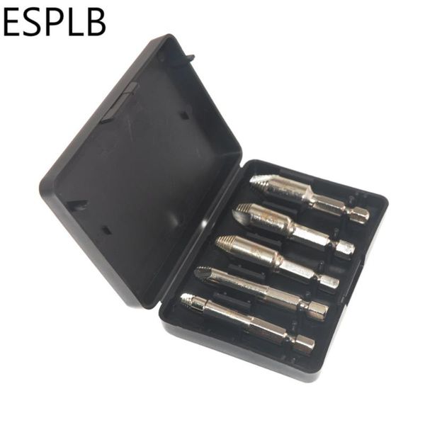

professional drill bits esplb 5pcs/4pcs damaged screw extractor kit 1/4" hex screws remover hss 4241 broken breakage head stripped bolt