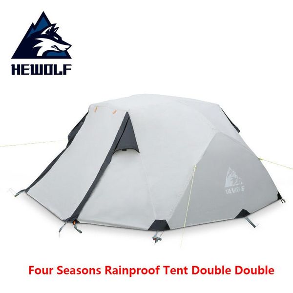 

hewolf outdoor camping equipment weatherproof waterproof tent double aluminum belt trolley multiplayer winter tents and shelters