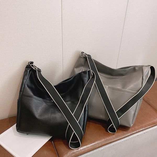 

evening bags big capacity pu leather handbags simple solid shoulder messenger bag for female fashion exquisite shopping