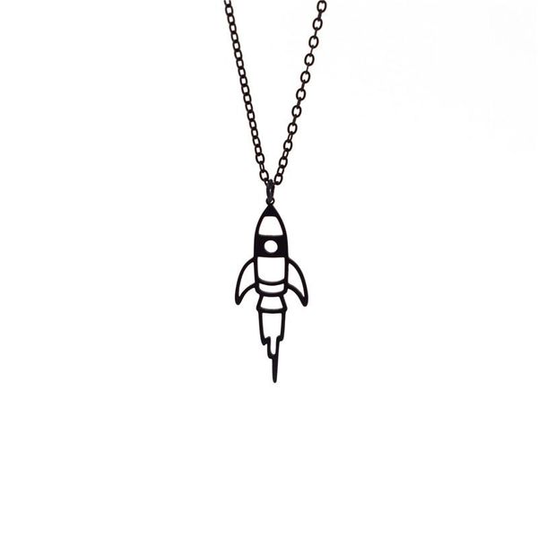 

pendant necklaces hollow rocket necklace black rockets women fashion jewellery, Silver
