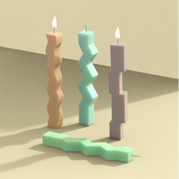 

craft tools 2 in 1 speical shaped strip candle silicone mould european simple molds christmas home decoration moulds