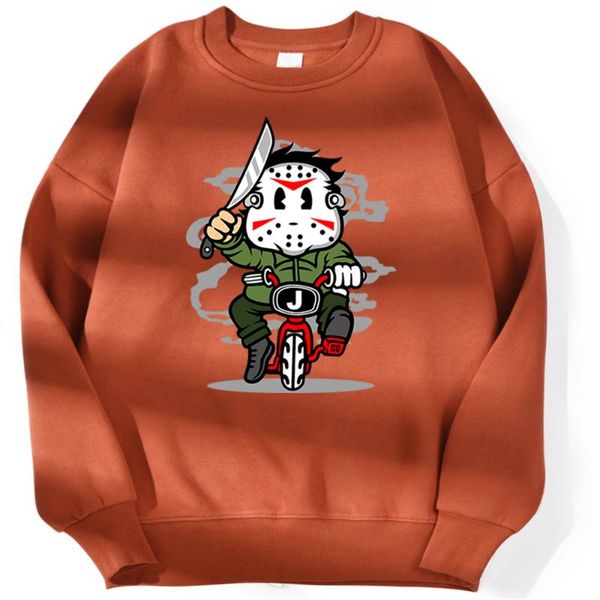 

women's hoodies & sweatshirts bike jason movie cartoons sweatshirt warm fleece autumn woman casual creative hoodie fashion cool for fem, Black