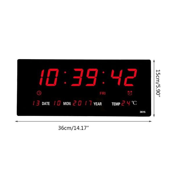 

wall clocks temperature humidity date digital display hanging clock intelligent led electronic desktable alarm timing home