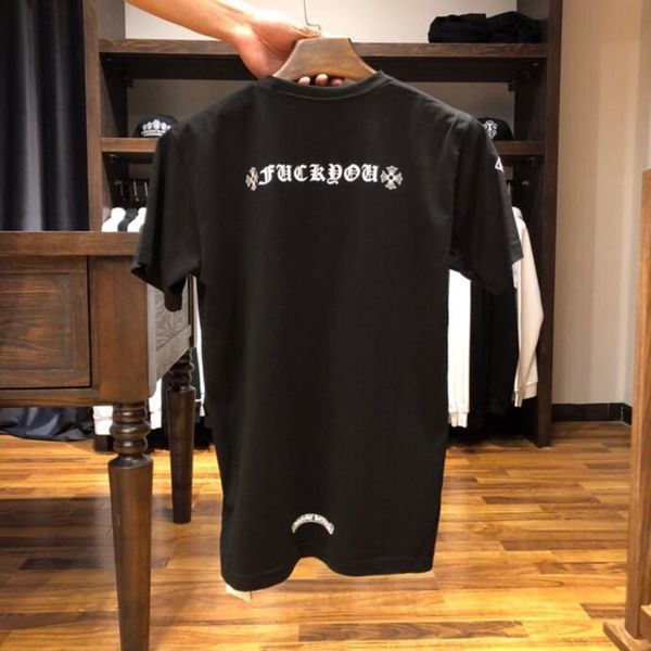 

21 summer fashion brand new short sleeve cro sanskrit letter print men's and women's casual versatile t-shirt, White;black