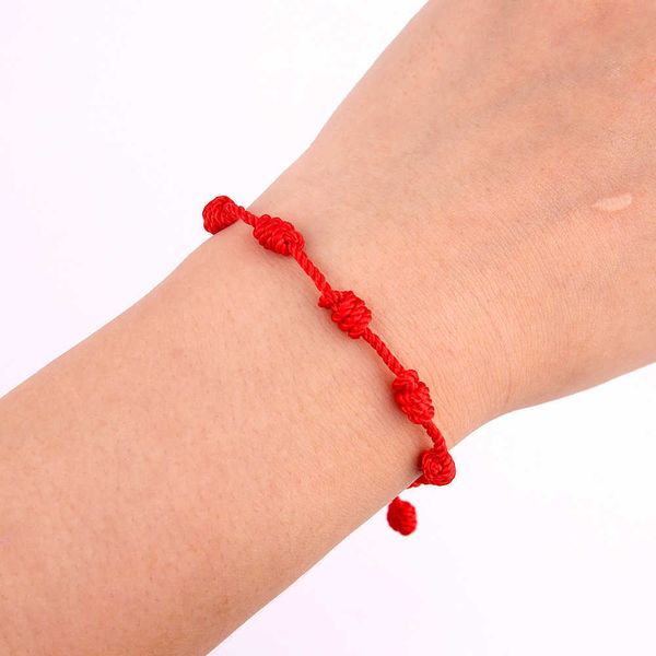 

new bracelet pure hand knitting simple knotting small red rope adjustable size couple, Golden;silver