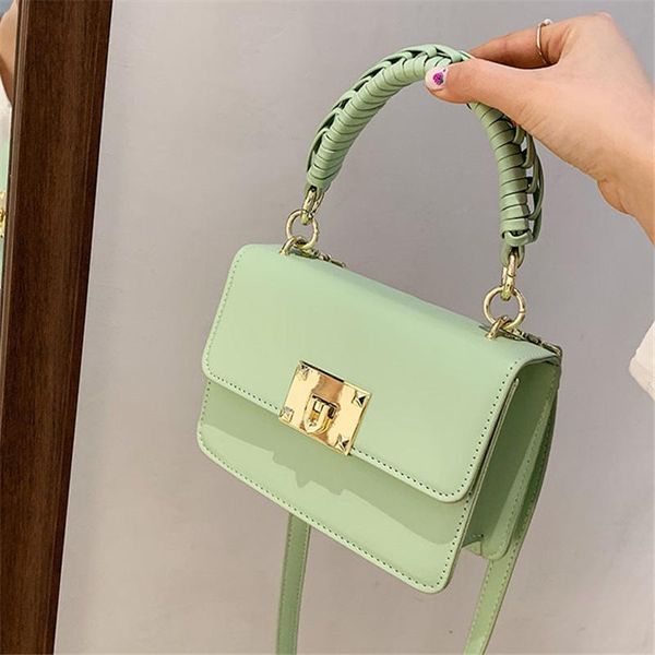 

woven hand small square bag for women fashion leather shoulder crossbody bags summer handbags and purses female travel totes