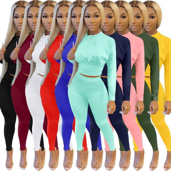 

women's two piece pants chiclover sporty set women wholesale items turtleneck elastic waist leggings tracksuit sets drop, White